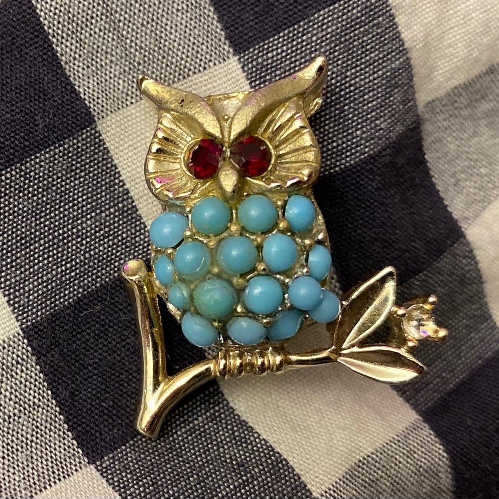 Retro - Owl Brooch - Lisner - Silver